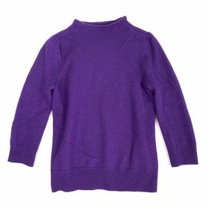 J. Crew Purple Wool Roll Neck Sweater
